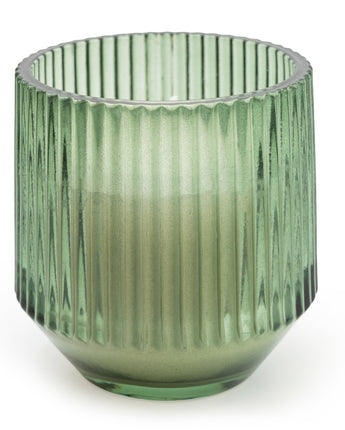 Chic Green Ridged Glass Candle – Sicilian Basil & Wild Lemon Scent