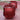 Large Red Ridged Glass Candle with Wooden Lid with Pomegranate & Cassis Scent