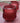 Large Red Ridged Glass Candle with Wooden Lid with Pomegranate & Cassis Scent