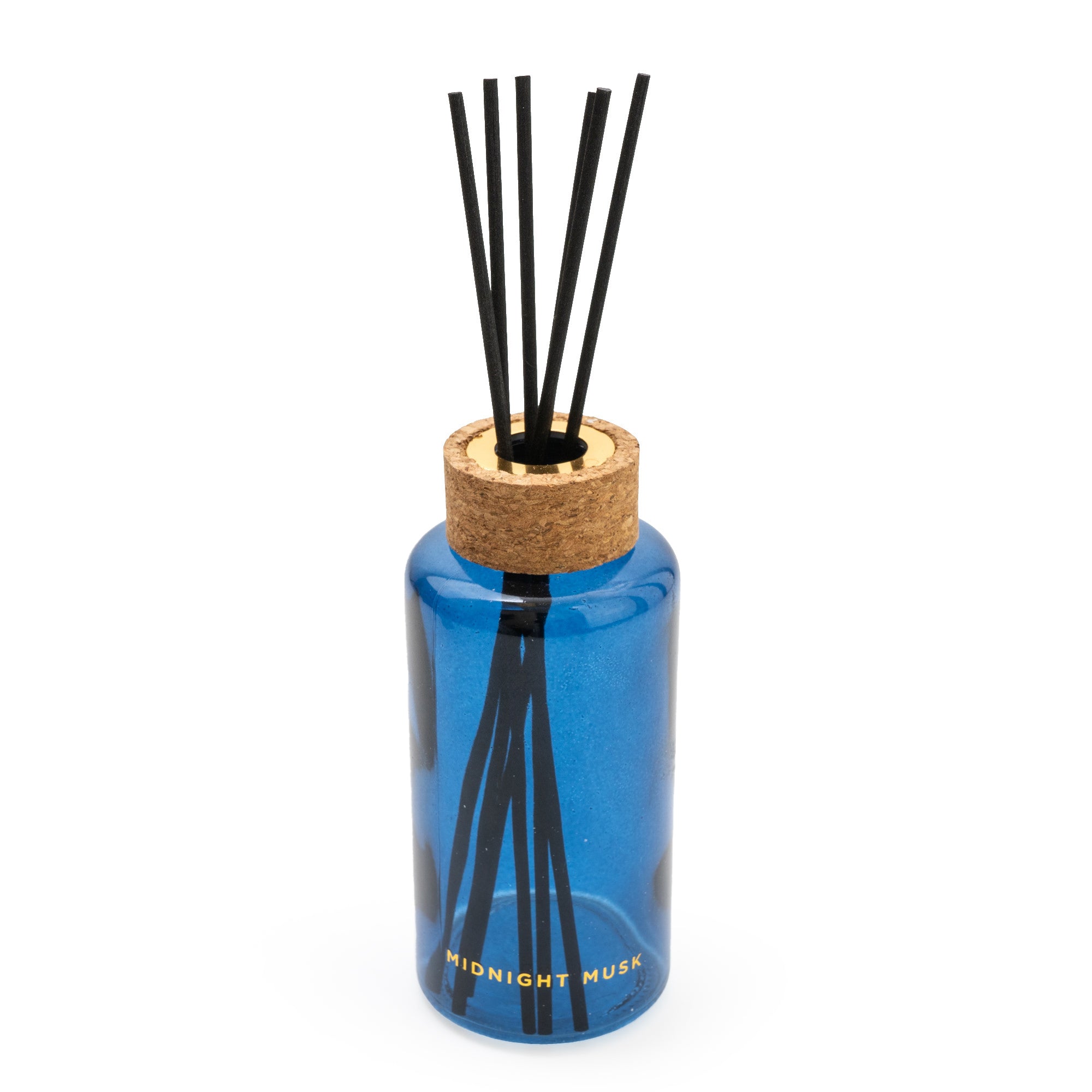 Cork Diffuser Serenity in Blue 200ml Round Reed Diffuser with Cork Lid in Woods Scen ...
