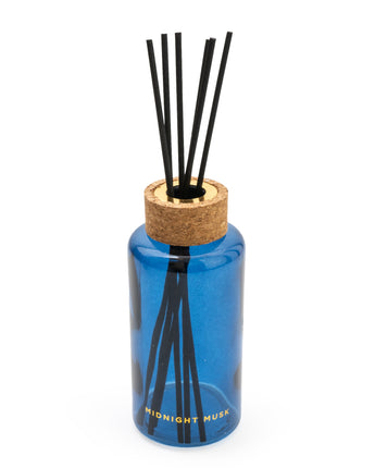 Serenity in Blue 200ml Round Reed Diffuser with Cork Lid in Woods Scent