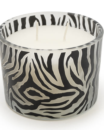 Luxe Zebra Design Midnight Pomegranate Double Wick Candle