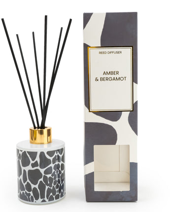 150ML Reed Diffuser with Giraffe Print - Infused with Amber Shea Essence