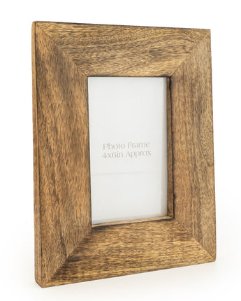 Rustic 4x6" Mango Wood Photo Frame – Natural Charm