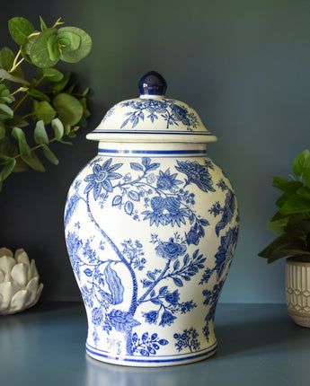 Large Blue and White Ginger Jar