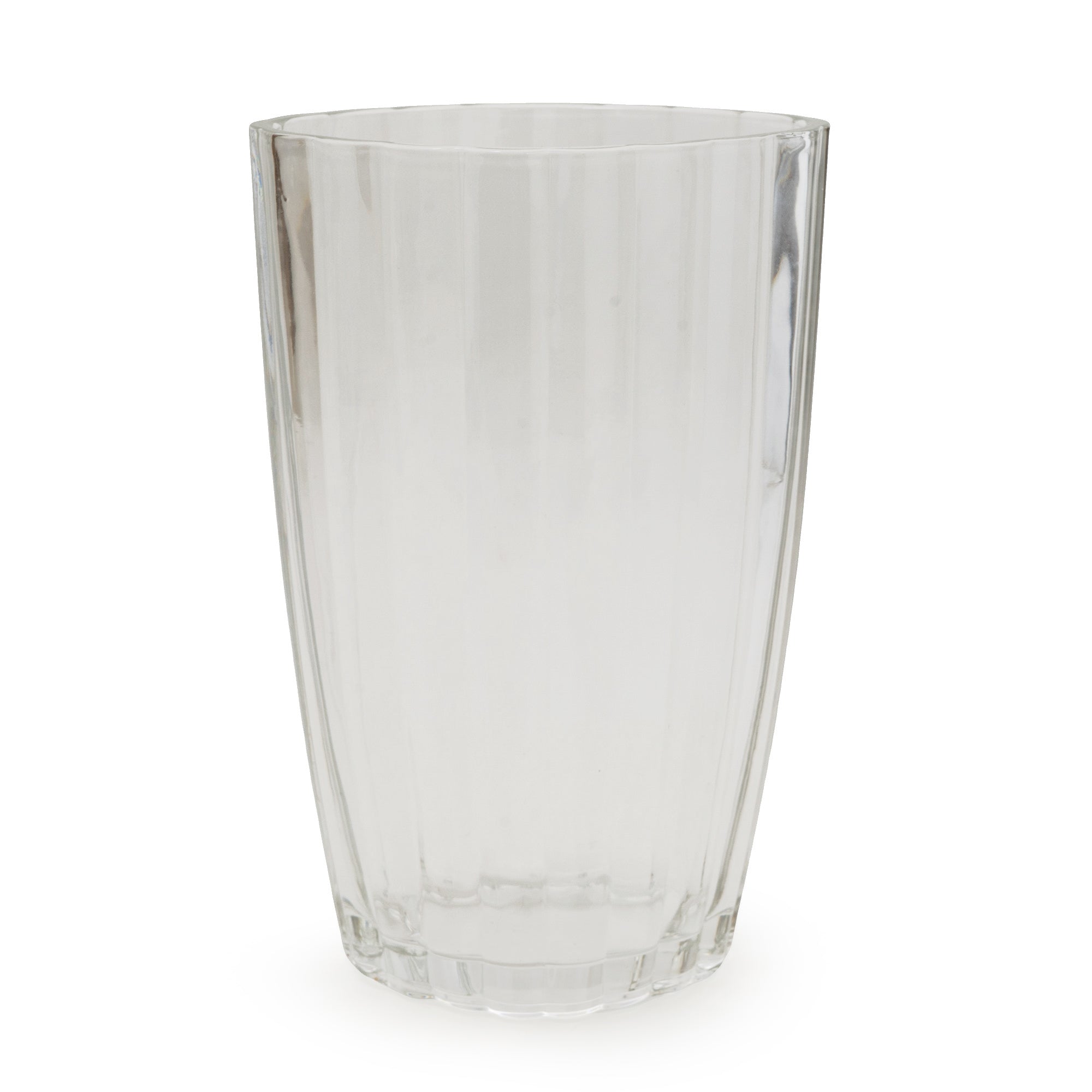 Glassware With Ridges Elegant Clear Glass Vase with Stylish Ridges – Madison & Mayfair