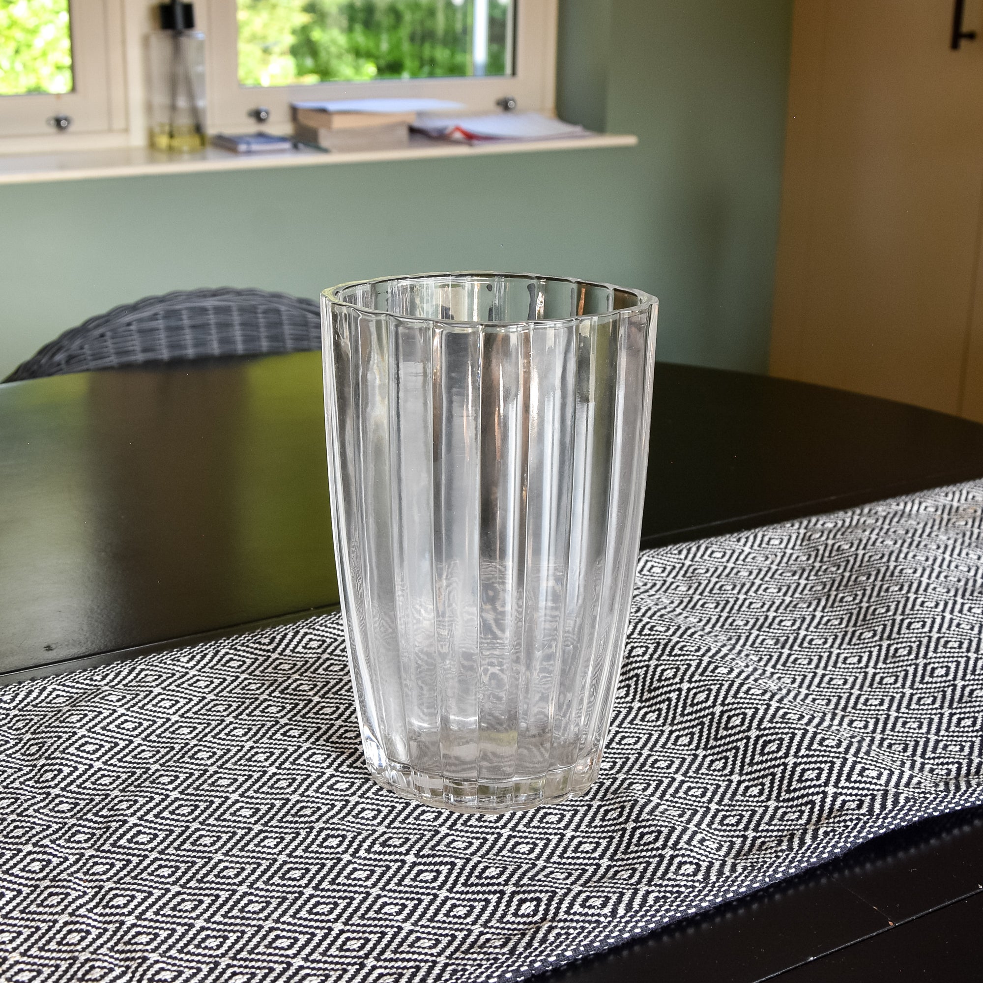 Glassware With Ridges Elegant Clear Glass Vase with Stylish Ridges – Madison & Mayfair