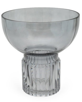 Elegant Clear Glass Footed Vase