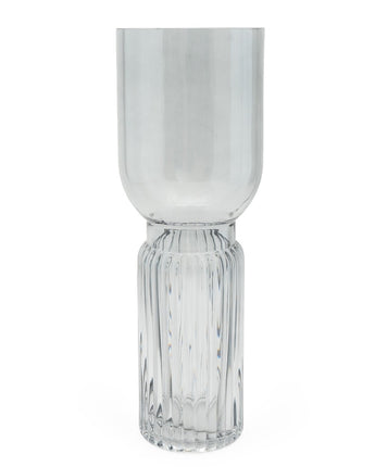 Elegant Clear Glass Footed Vase