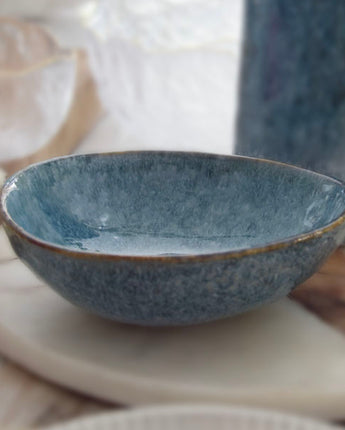 Stunning Blue Reactive Glaze Trinket Dish