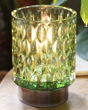 Embossed Green Glass LED Light