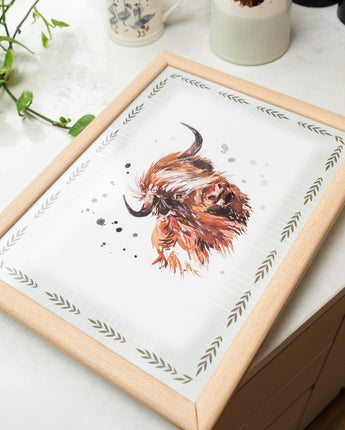 Charming Highland Cow Lap Tray