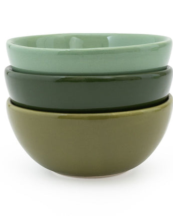 Artisan Ceramic Dipping Bowls Set - Olive