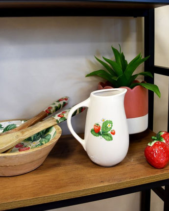 Charming Strawberry Patch Ceramic Jug