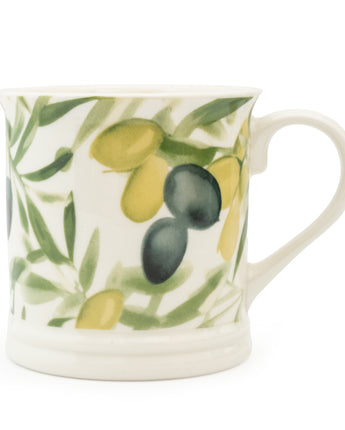 Artisan Tankard Mug with Olive Print Design