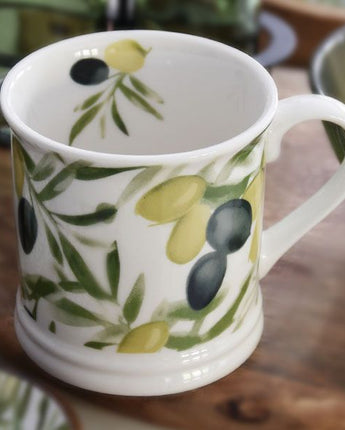 Artisan Tankard Mug with Olive Print Design