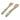 Elegant Mango Wood Serving Spoon & Fork Set with Olive Enamel Design