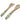 Elegant Mango Wood Serving Spoon & Fork Set with Olive Enamel Design