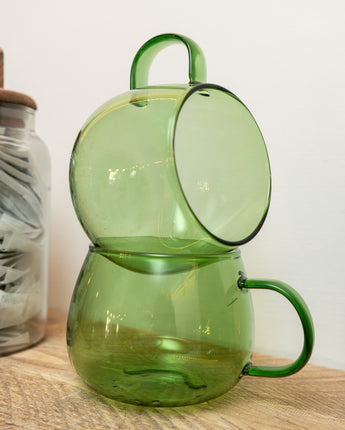 Modern Green Borosilicate Glass Mug