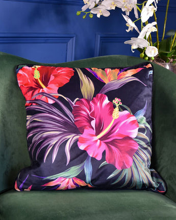 Square Cushion Printed Birds of Paradise Flowers