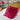 Square Cushion Mongolian Lamb with Real Suede Fuschia