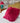 Square Cushion Mongolian Lamb with Real Suede Fuschia