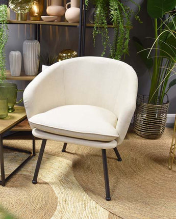 Luxurious Dixier Leisure Chair in Cream