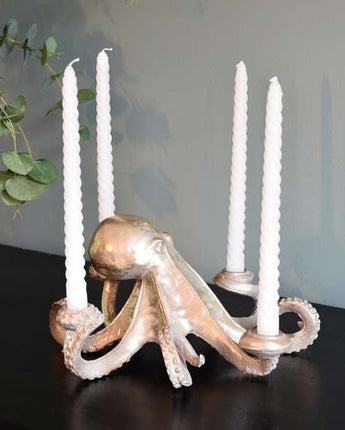 Gold Octopus Candlestick Holder