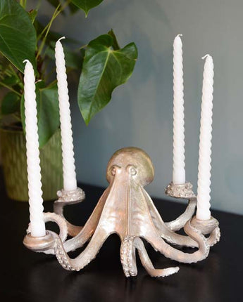 Gold Octopus Candlestick Holder