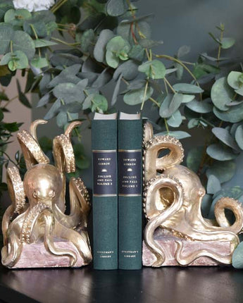 Octopus Design- Gold Bookends