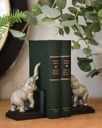 Antique Pair of Elephant Bookends Cast Iron