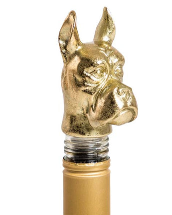 Dog Head Bottle Stopper Antique Gold