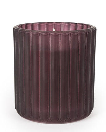 Ridged Glass Candle - Frosted Plum