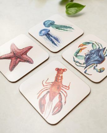 Set of 4 sea creature coasters