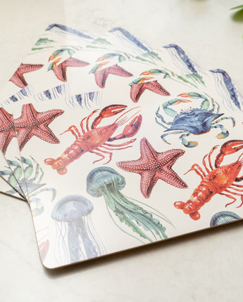 Set of 4 sea creatures placemats