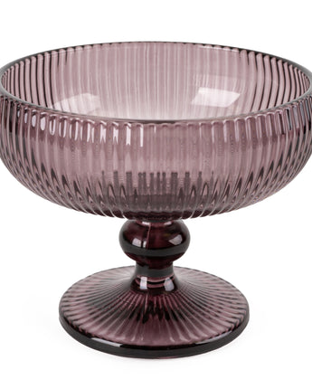 Stemmed Champagne Saucers In Plum