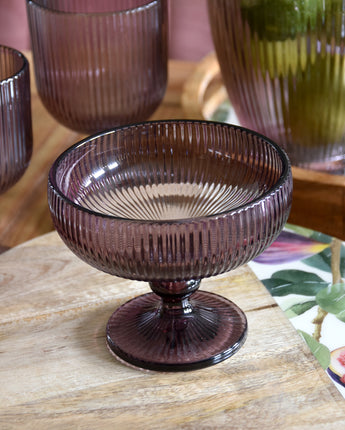 Stemmed Champagne Saucers In Plum