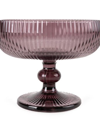 Stemmed Champagne Saucers In Plum