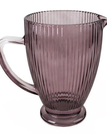 20CM Glass Jug Striped Plum