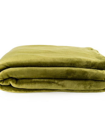 Luxurious Olive Soft Fleece Throw Blanket