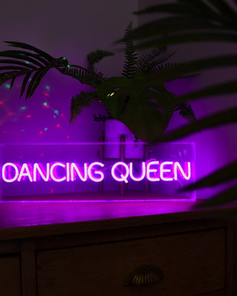 Retro Pink Neon 'Dancing Queen' Sign