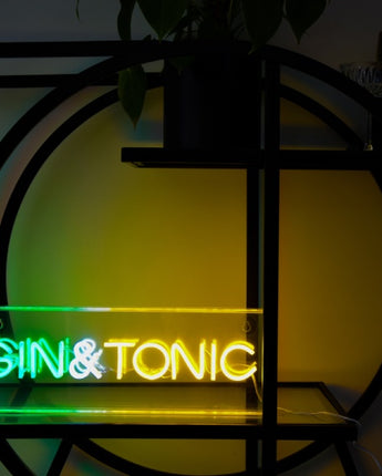 Gin & Tonic Neon Light Box - Green, Yellow & White