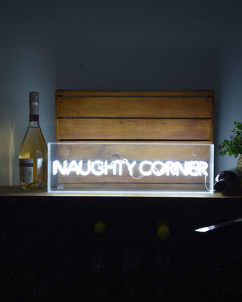 Retro Neon 'Naughty Corner' Light Box