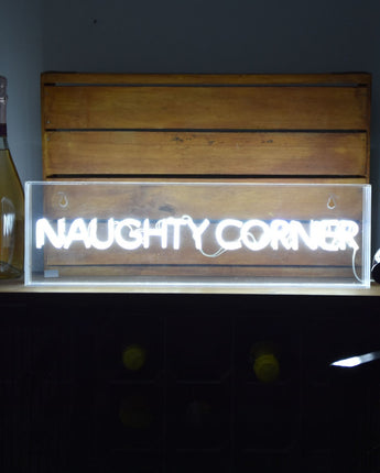 Retro Neon 'Naughty Corner' Light Box