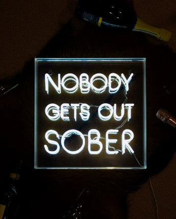 Retro 'Nobody Gets Out Sober' Light Box