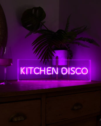 Retro Neon Sign Box- 'Kitchen Disco'