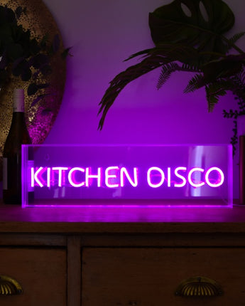 Retro Neon Sign Box- 'Kitchen Disco'