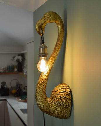 Elegant Flamingo Head Wall Lamp