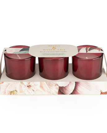 Peony & Water Lily Votive Candles Set