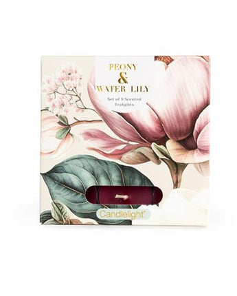 Set of 9 Peony & Water Lily Tealights